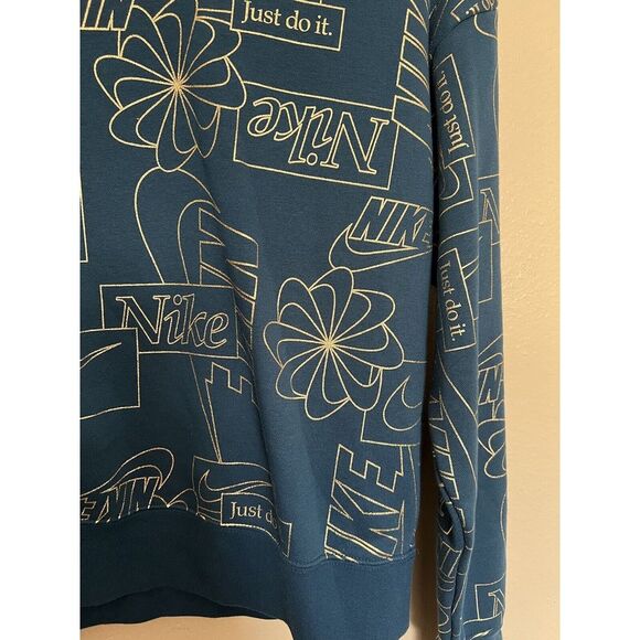 Nike Logo Just Do It Blue/Green and Gold Crewneck Sweatshirt Women's Small GUC - Picture 6 of 11